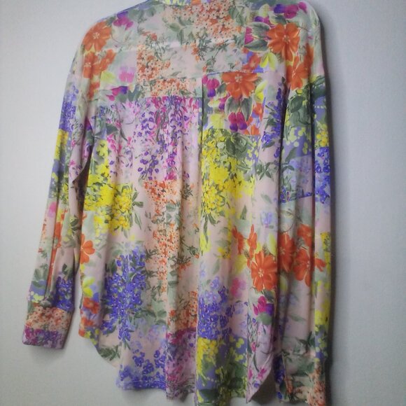 Nally & Millie Blue and Yellow Blouse Top - Picture 11 of 16